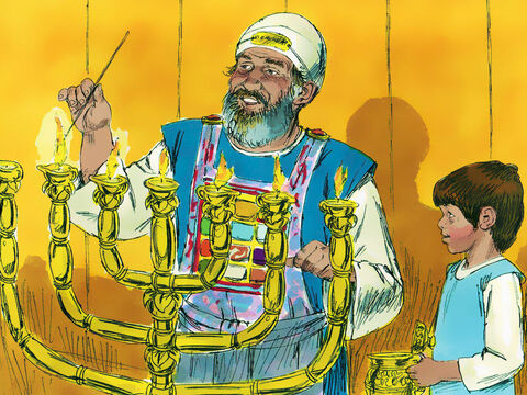 Le jeune Samuel grandissait et servait l’Éternel dans le tabernacle. – Numéro de diapositive 1