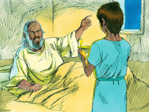 De nouveau, Samuel se leva et alla vers Éli. “Me voici. M’as-tu appelé?” “Je ne t’ai pas appelé, mon fils, lui dit Éli. Retourne te coucher.” – Numéro de diapositive 10