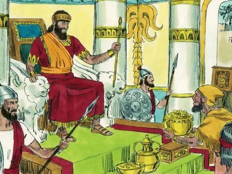 Les Ammonites payèrent un tribut à Ozias, et sa renommée se répandit jusqu’aux frontières de l’Egypte, car il était devenu très puissant. – Numéro de diapositive 7