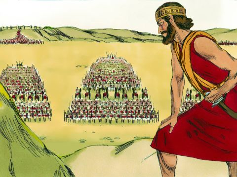 Ozias avait une armée bien entraînée, prête à partir en divisions, organisée par Jeiel, le secrétaire, et Maaséia, l’officier, sous la direction d’Hanania, l’un des fonctionnaires royaux. Le nombre total de chefs de famille à la tête des combattants était de 2 600. Sous leur commandement se trouvait une armée de 307 500 hommes entraînés au combat, une force puissante pour soutenir le roi contre ses ennemis. Ozias fournit boucliers, lances, casques, cuirasses, arcs et pierres de fronde pour toute l’armée. – Numéro de diapositive 10