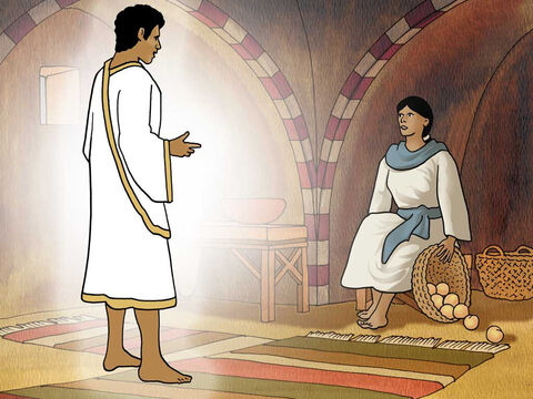 “L'ange lui dit: ‘N'aie pas peur, Marie, car tu as trouvé grâce auprès de Dieu. Voici que tu seras enceinte. Tu mettras au monde un fils et tu lui donneras le nom de Jésus’.” Luc 1:30-31 (LSG21) – Numéro de diapositive 5