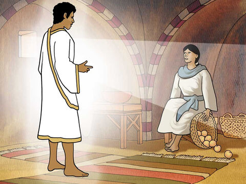 “L'ange lui répondit: ‘Le Saint-Esprit viendra sur toi et la puissance du Très-Haut te couvrira de son ombre. C'est pourquoi le saint enfant qui naîtra sera appelé Fils de Dieu’.” Luc 1:35 (LSG21) – Numéro de diapositive 7