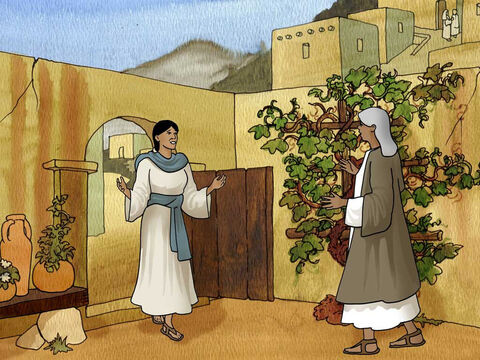 “A la même époque, Marie s'empressa de se rendre dans une ville de la région montagneuse de Juda. Elle entra dans la maison de Zacharie et salua Elisabeth. Dès qu'Elisabeth entendit la salutation de Marie, son enfant remua brusquement en elle et elle fut remplie du Saint-Esprit.” Luc 1:39-41 (LSG21) – Numéro de diapositive 9