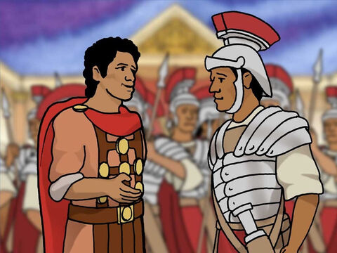 Bien que le centurion fût un homme très puissant, il était aussi humble. Dieu aime les gens humbles. Le centurion croyait que Jésus avait reçu de Dieu l’autorité de guérir les gens. – Numéro de diapositive 8