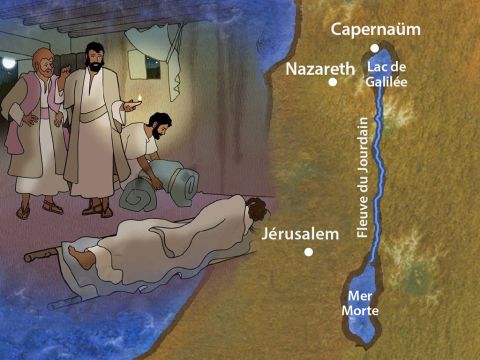 Jésus se trouvait dans l’une des villes de Galilée. La nouvelle de ses pouvoirs de guérison et de ses enseignements si merveilleux  se répandait dans tout Israël. Des gens venaient de Jérusalem pour voir de leurs propres yeux la puissance de Jésus. – Numéro de diapositive 1