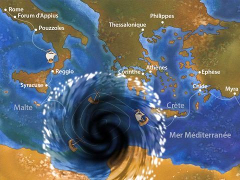 Puis ils parcoururent toute l’île jusqu’à Paphos, parlant de Jésus aux habitants. – Numéro de diapositive 12