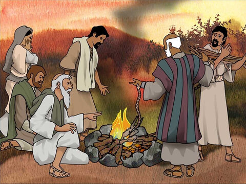 Les habitants de Malte accueillirent l’équipage du navire naufragé en lui offrant un feu chaleureux et de la nourriture. Paul aida à ramasser du bois pour le feu. Soudain, un serpent attaqua Paul et le mordit à la main, mais Dieu empêcha son venin de le blesser. – Numéro de diapositive 9